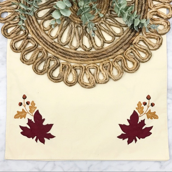 Fall Leaves Cream Table Runner - Picture 6 of 8